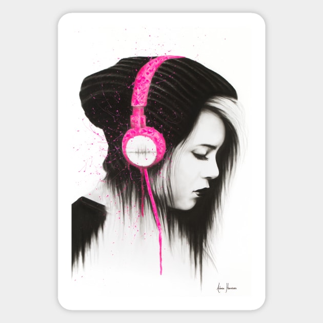 Pink Headphones Sticker by AshvinHarrison